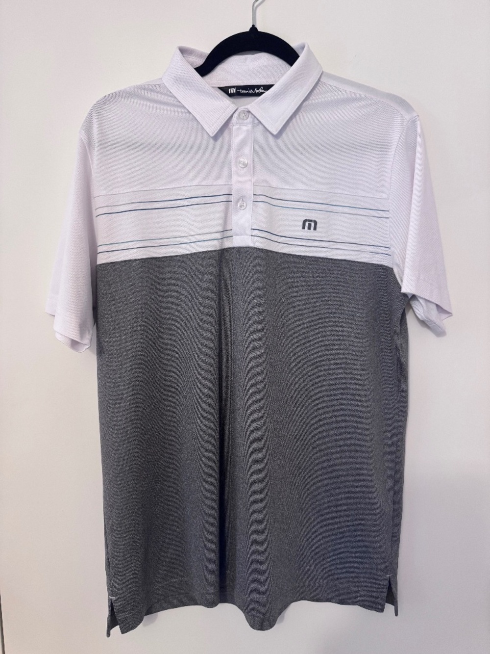 Travis Mathew White Gray Performance Golf Polo Shirt Men’s M